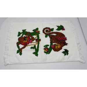 Vintage Cannon Jungle Animal 1Monkeys 1960s Hand Towel